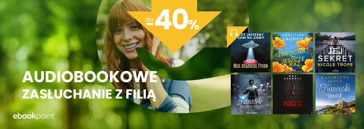 Grafika promocji - AUDIOBOOKOWE ZASŁUCHANIE Z FILIĄ / do -40%
